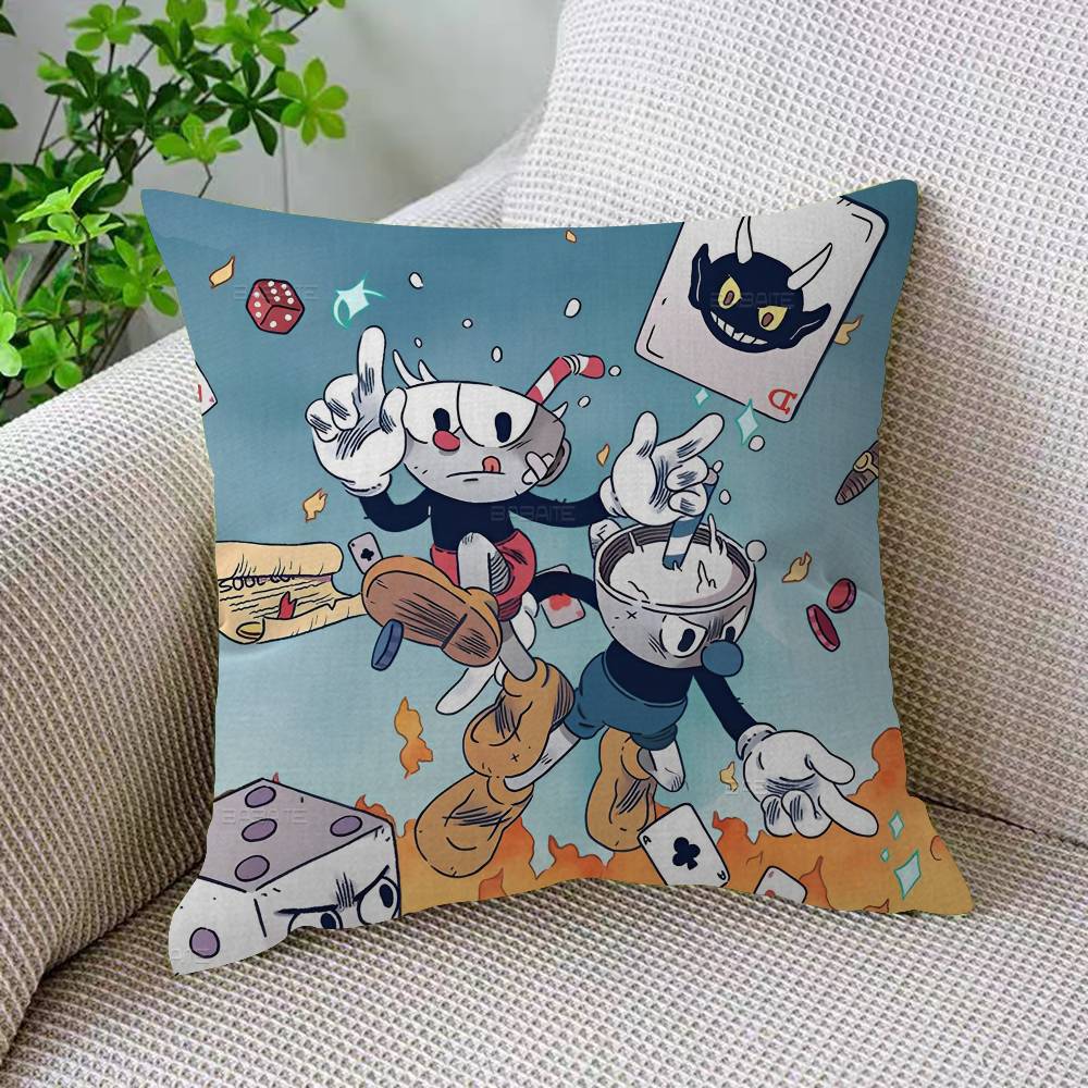 Cartoon C-Cupheads Classic Pillow Anime Pillow Sofa Bed Head Pillow Cover Cushion Cover 45X45 Cm Fashion