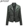 BITCED Spring/Autumn Women's Leather Jacket - Short Fit, Slim-Cut, Lightweight Leather Coat, Biker Style
