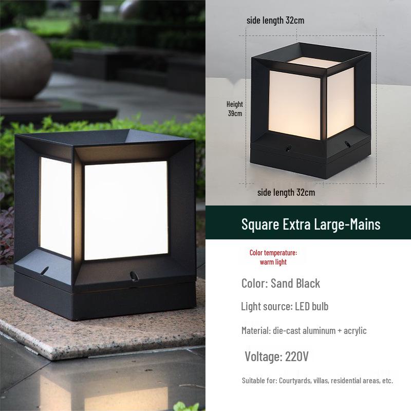 Modern Waterproof Outdoor Pillar Light for Villa, Lawn, Courtyard, and Fence Decor