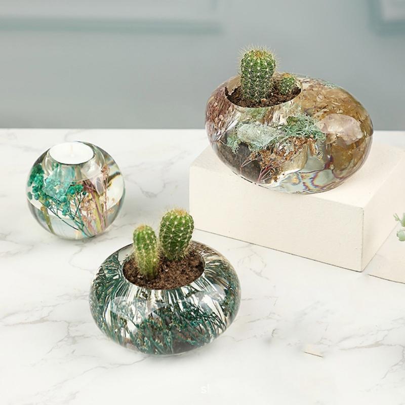 Craft Molds Candle Bracket Molds Round Shape Crafting Molds Unique Candle Holder Molds for Home and Table Decorating