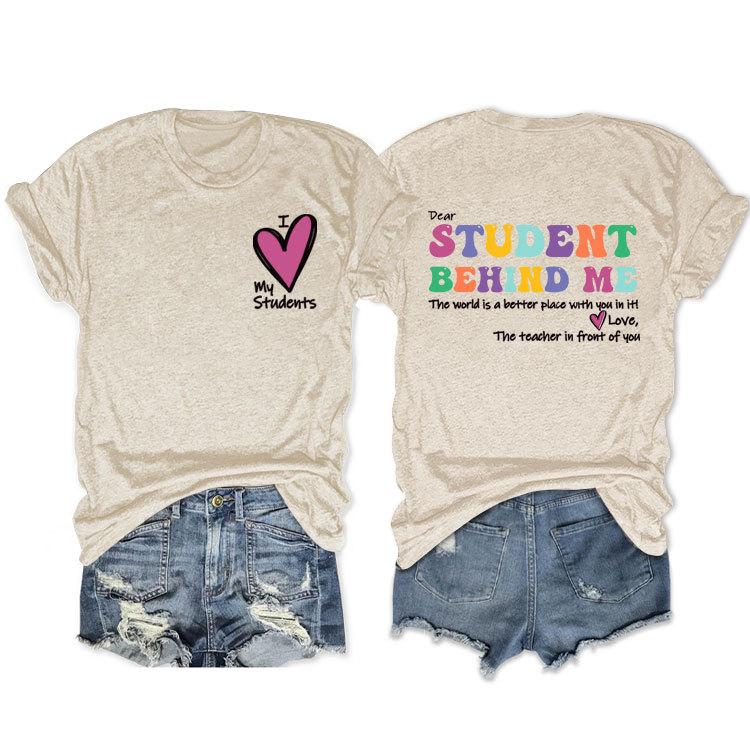 eBay Foreign Trade New DEAR STUDENT BEHIND ME Fashion Printed Short Sleeve Women S