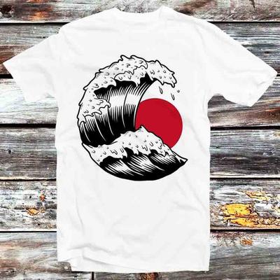 Camiseta Onda de Kanagawa e Sol Japonês B541