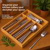 Five-Grid Design Bamboo Silverware Organizer Simple Elegant Kitchen Drawer Organizer Multi-purpose Western Style
