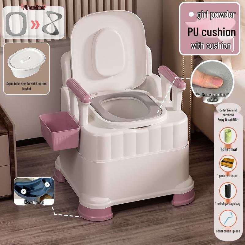 Portable Commode Chair for Adults: Ideal for Elderly, Pregnant Women, and Indoor Use