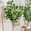 DIY Office Decoration Greenery Artificial Ficus Branch Faux Leaves Floral Arrangement Fake Plant
