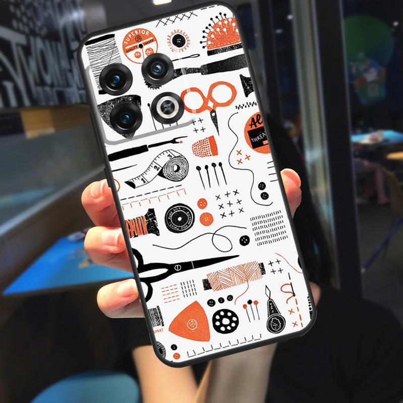 Sewing Scissors Funda For OnePlus 13R 13 12 R 11 9 10 Pro 8T 9RT 10T OnePlus Nord CE 4 2 3 Lite N20 N30 Case