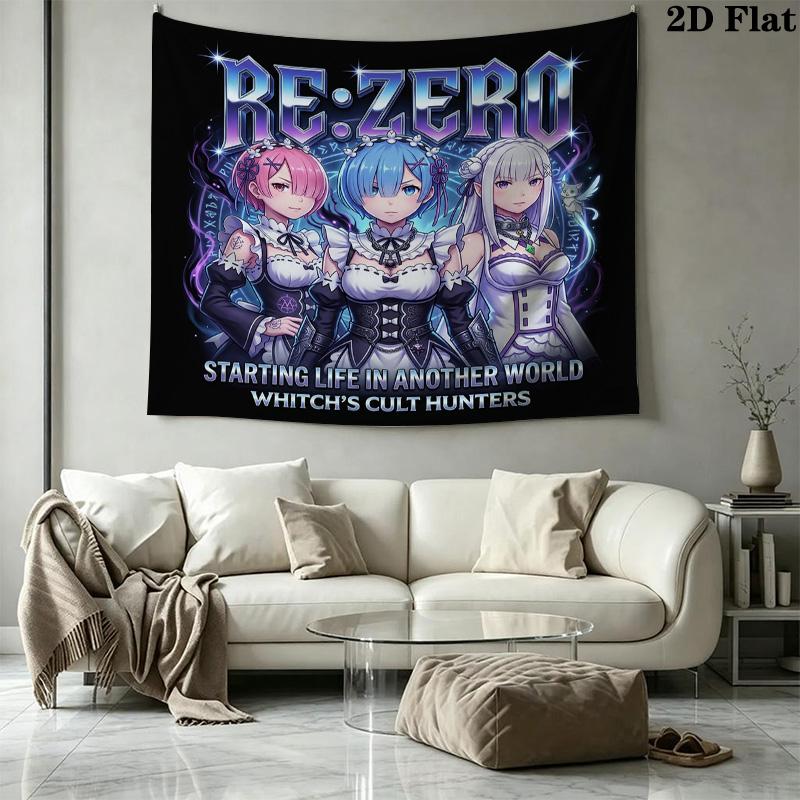 Re Zero Arazzo da Parete Appeso Estetico Coperta in Tessuto Stampato Arazzi Decorativi Per Camera da Letto Soggiorno Decorazioni per la Casa