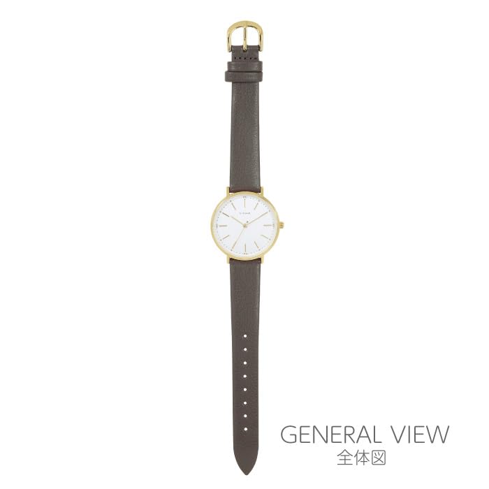 SUNFLAME Made In Simple Design Textured Faux Leather Gray Watch, Japan, Watch, Strap, Simple, Slim, Basic, Trendy, Men's, (JF4D0010)