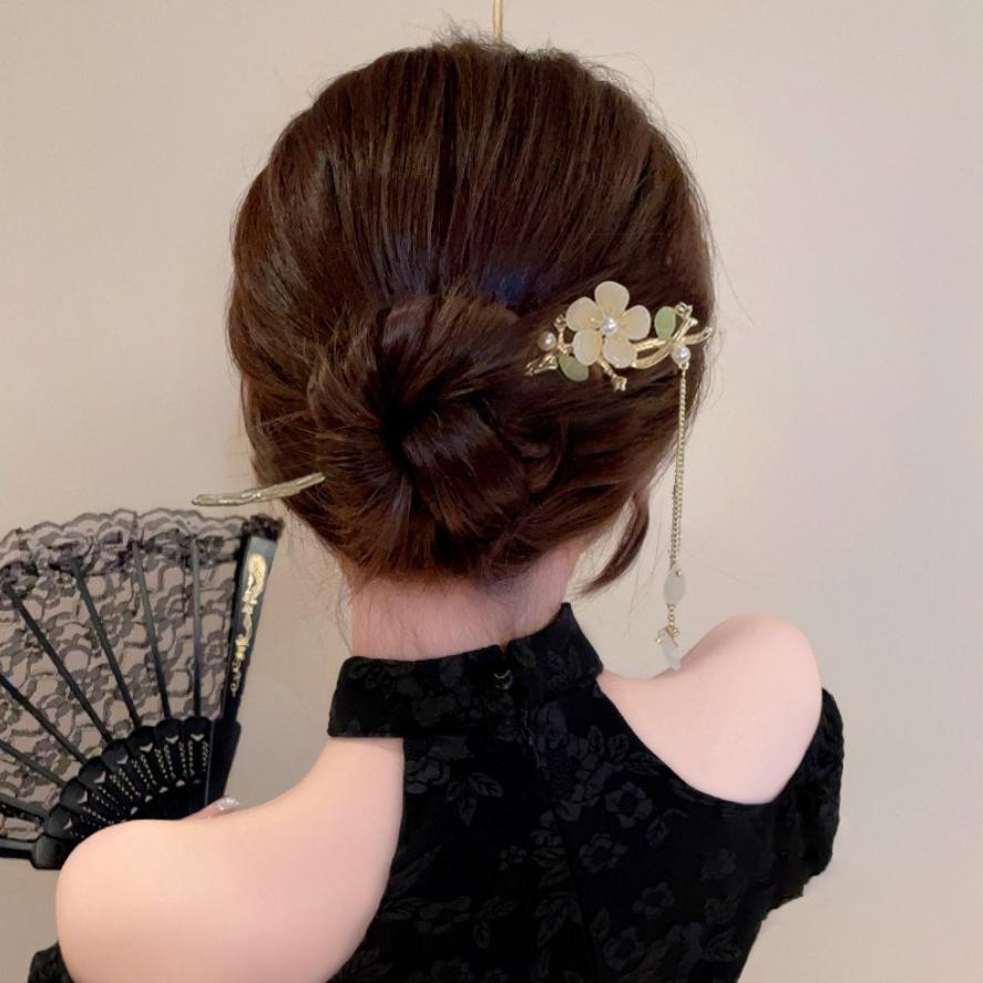 Vintage Chinese Style Hair Sticks Hairpin Forks for Women Girls Flower Hairpin Hair Clip Hanfu Headwear Jewelry Hair Accessories
