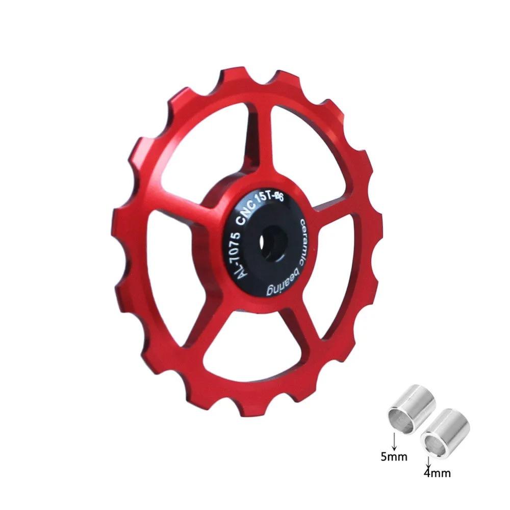 10T 11T 12T 13T 14T 15T 16T 17T MTB Road Bike Rear Derailleur Pulley Roller Ceramic Bearing Guide Jockey Wheel For Shimano Sram 12T красный