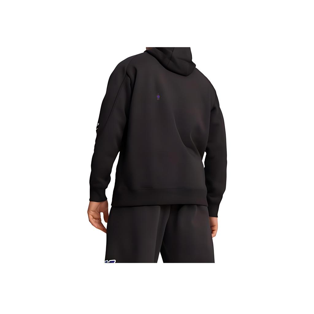Puma Solid Color Logo Fitted Long Sleeve Hoodie Men Hoodies Black 621073-01