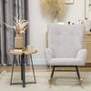 Rocking Chair, Cozy Cover, Thick Padding, Light Grey
