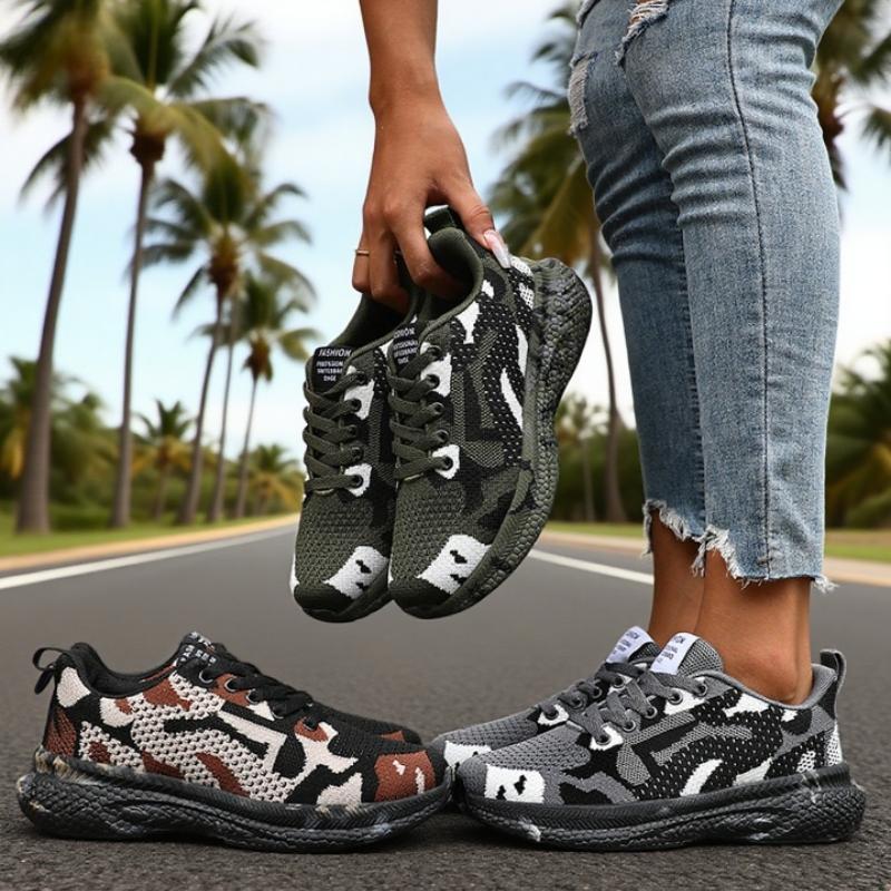 Mesh Camouflage Women'S Sneakers Anti Slip Wear-Resistant Casual Outdoor Hiking Shoes Breathable Camping Shoes Sneakers Women