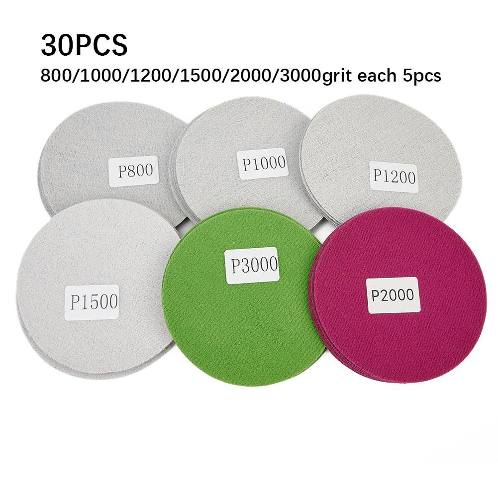 

Premium Hook&Loop Wet/Dry Sanding Discs 30pcs 800 3000 Grit Sizes 2inch