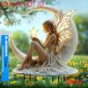 Bay Fairy Garden 2D Flat, Acrylic, Floral Boiling Landscape Decoration, Fairy, Crescent Moon and Stars,  for Living Room, Office, Bedroom, Ornament