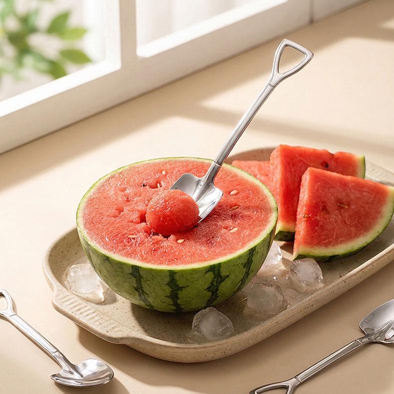 304 Stainless Steel Shovel and Rake Dessert Spoon Set for Kids