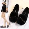 2025 new wool shoes women's indoor fleece versatile warm flat beanie shoes casual non-slip soft sole plus size
