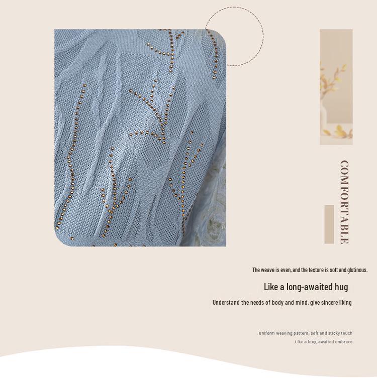 Spring-Autumn Knit Top: Fashionable Seven-Point Sleeve for Middle-Aged and Elderly Women