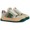 GUCCI Screener Jigglypuff, Distressed Shoes Leather Low top Skateboard Shoes Men's Beige Green 777106 AAC72 9554