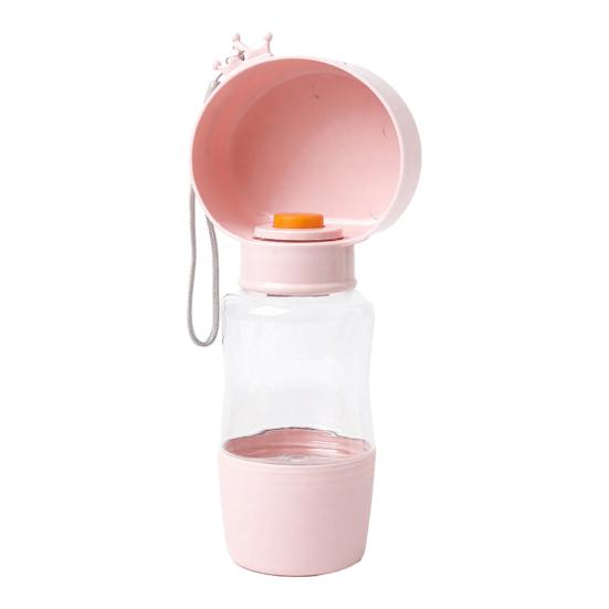 Portable Dog Water Bottle Leak-Proof Pet Water Dispenser with Drinking Bowl Food Compartment Travel Pet Feeder for Dogs Cats Hiking Walking Outdoor