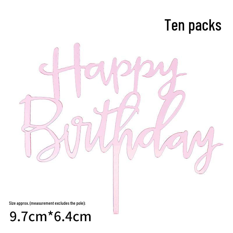 50 Stück Goldene Acryl-Kuchenstecker - Geburtstag, Festival, Muttertagsfeier