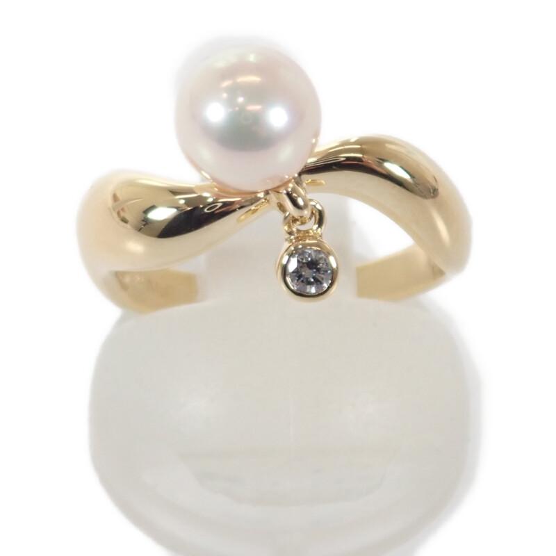 MIKIMOTO #11(JP Size) Ring K18 Yellow Gold/diamond Women