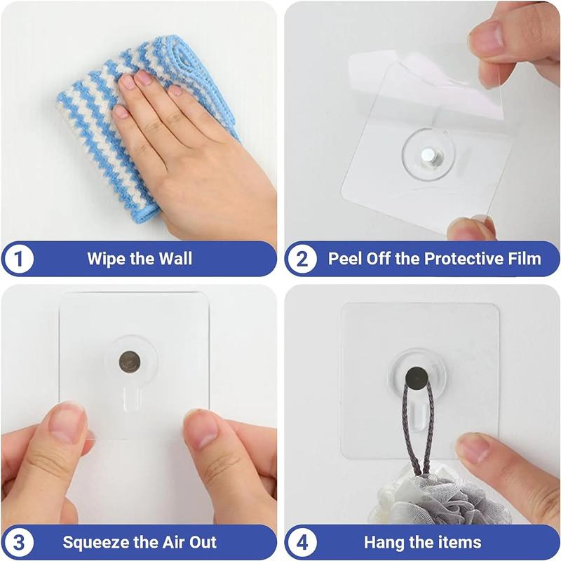 Strong Adhesive Nails Wall Hooks Closet Cabinet Shelf Pegs Screws Wall Hangers Kitchen Bathroom Punch-Free Self-adhesive Hooks