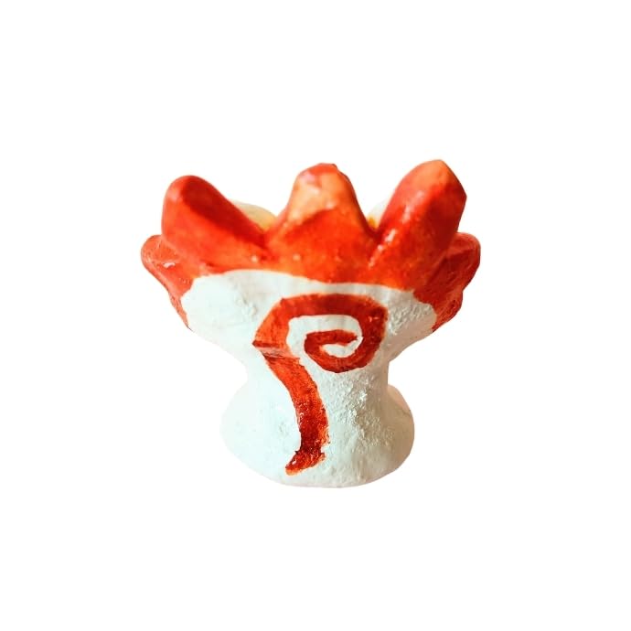 Okinawa Souvenir Lucky Charm Smiling Shisa Figurine Pair Mini Indoor Use Handmade - - - - - - (Green & Orange)