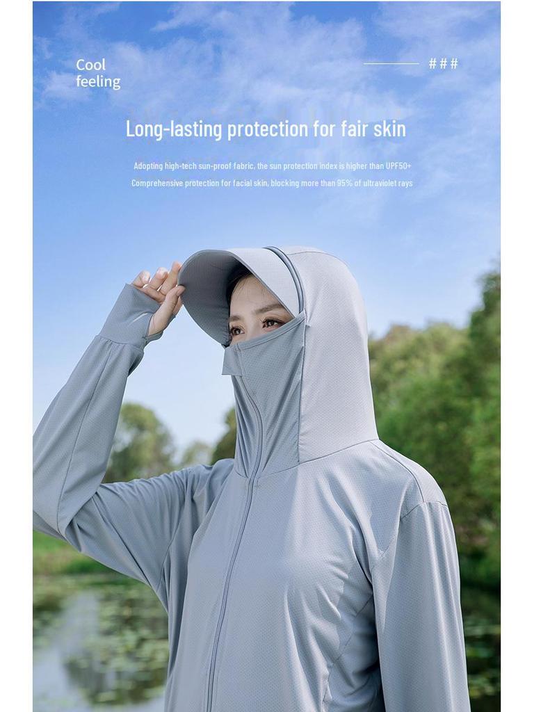Qinlimei UPF50+ Hooded Sun Protection Ice Silk Jacket for Men & Women