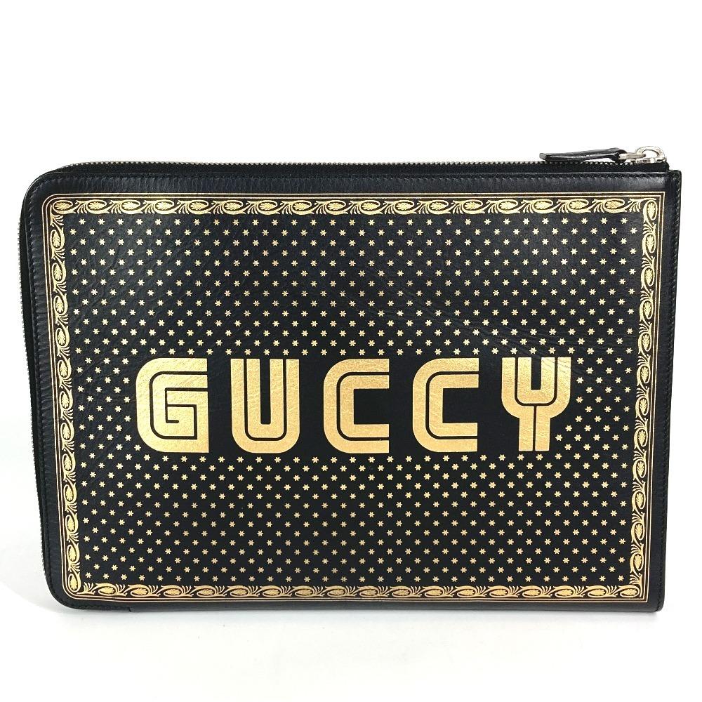 GUCCI 523441 Sega collaboration GUCCY logo Clutch Bag pouch with a handle Clutch