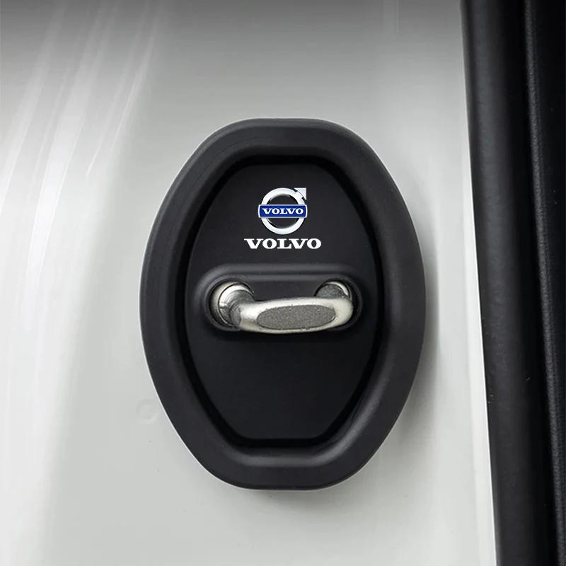 Car Door Mute Damping Cushion Silicone Door Lock Buckle Door Protective Cover For Volvo XC90 XC60 C30 T6 S60 C70 XC40 V40 XC70