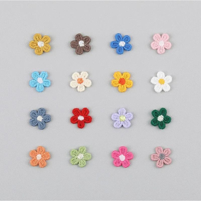

100/200pc Five Petal Small Flower Embroidered Fabric Patch Clothing Leggings Hair Clips Headgear Shoes Hats Clothing Accessories 100pc