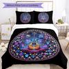 Neon Bouzouki Nights Pattern Bedding,Quilt Set Quilt Cover Pillowcase Home Birthday Gift (1 * Duvet Cover + 2 * Pillowcase, Without Core)