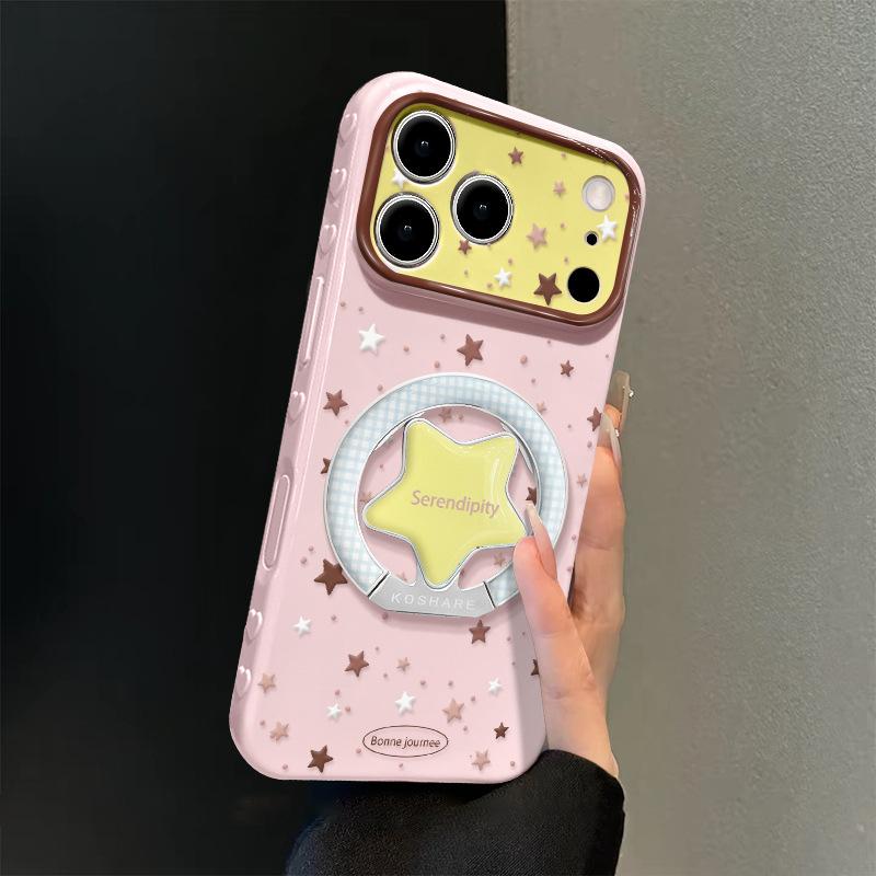 Full screen stars are suitable for 17promax Apple mobile phone case 15 Epoxy bracket iphone16 Korea 14 large windows