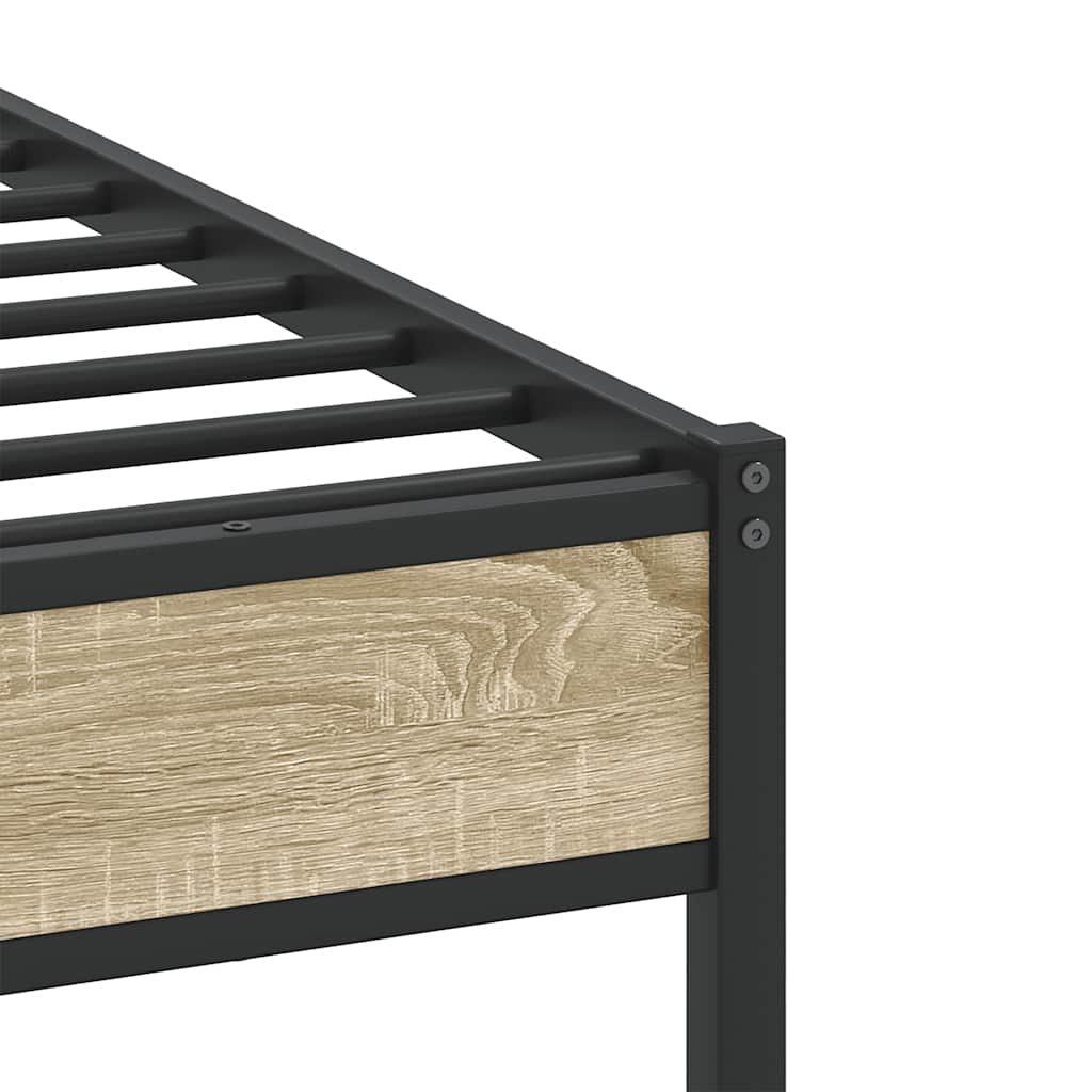 Bed Frame without Mattress Sonoma Oak Finish 80 x 200 cm Wood Based Material
