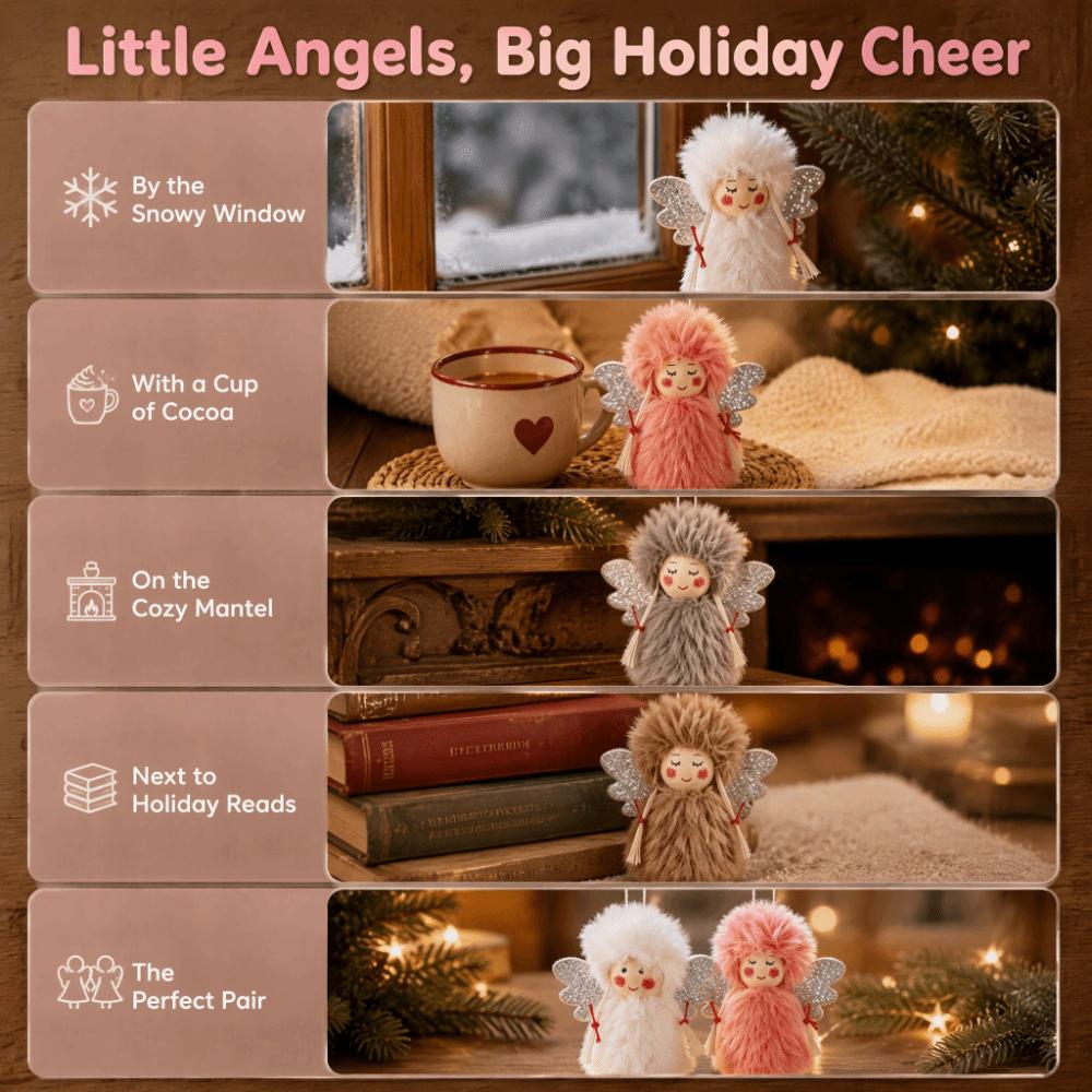 2PCS Soft Christmas Tree Hanging Ornament Cartoon Short Plush Doll Decoration Holiday