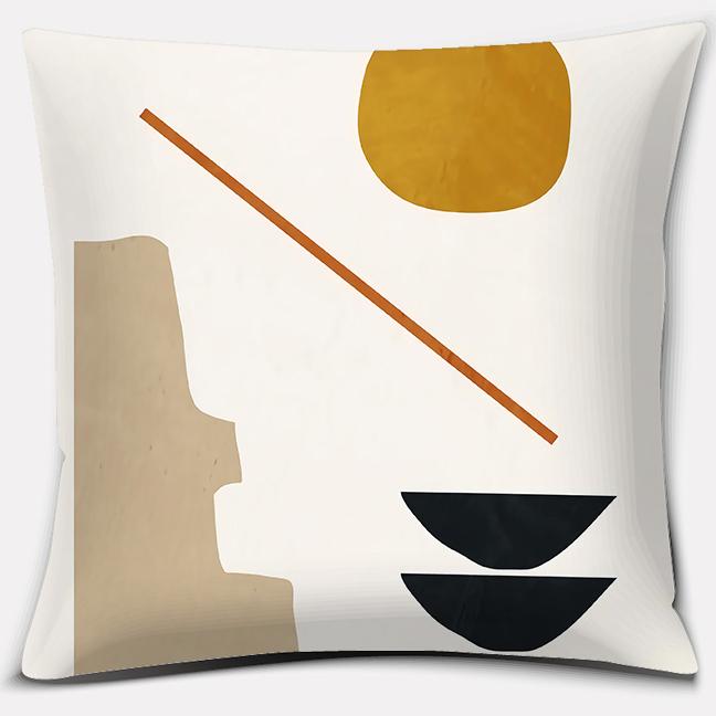 Warm Color Geometry Series Pillow Home Office Decoration Pillow Bedroom Sofa Car Cushion Cover