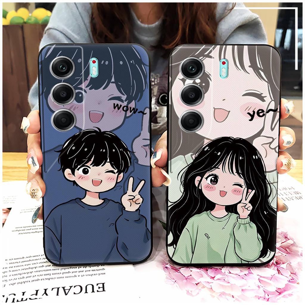 Dirt-resistant Graffiti Phone Case For Tecno Camon40 Pro 4G/5G/CM6/CM7 Waterproof Cartoon Cute Couple TPU Shockproof