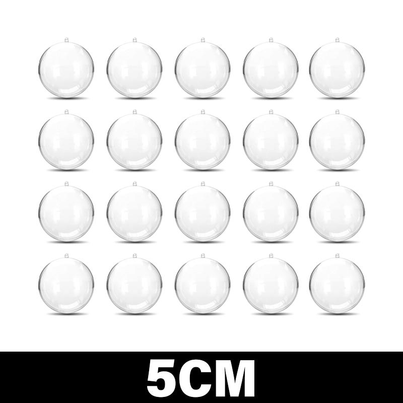 20/1pcs Plastic Christmas Transparent Balls Xmas Tree Hanging Hollow Ball Ornaments for Home Wedding Party Decoration Gifts Box