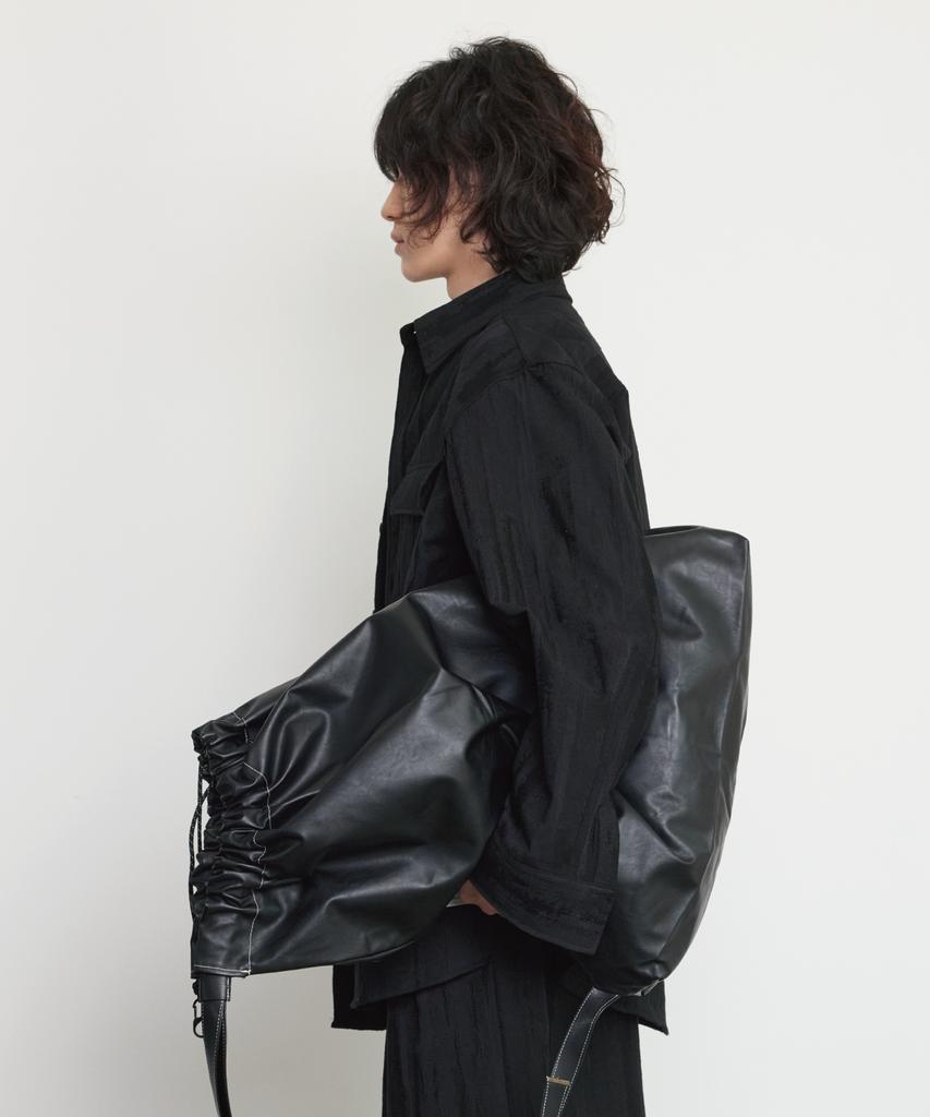 Keontempoleolieokauncheu Jacquard Linen Blend Oversized Outer Shirt [Black]