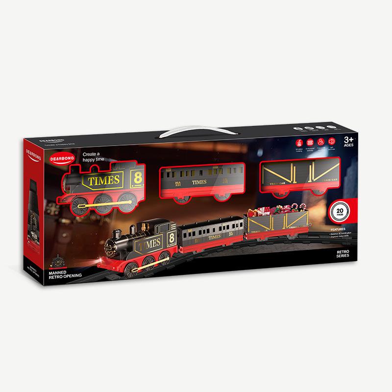 Christmas Train Track Toy With Track Electric Sound And Light Splicing Suit Boy Gift Track Train