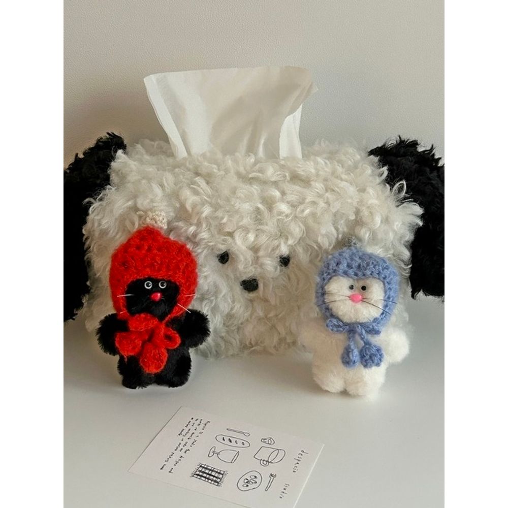 Eleganter Tisch Angora Hut Kim Teo Schlüsselanhänger 2 Farben Puppen Schlüsselanhänger Weißer Anhänger