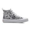 Disney x Li Ning Abrasion Resistant Breathable High top Canvas Shoes Women's Black White AGCP338-5