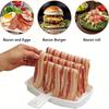 Microwave Bacon Rack, Reusable Tray, Oil Drainage, Healthier Crispy Bacon Cooker for Home, Outdoor, Commercial Use