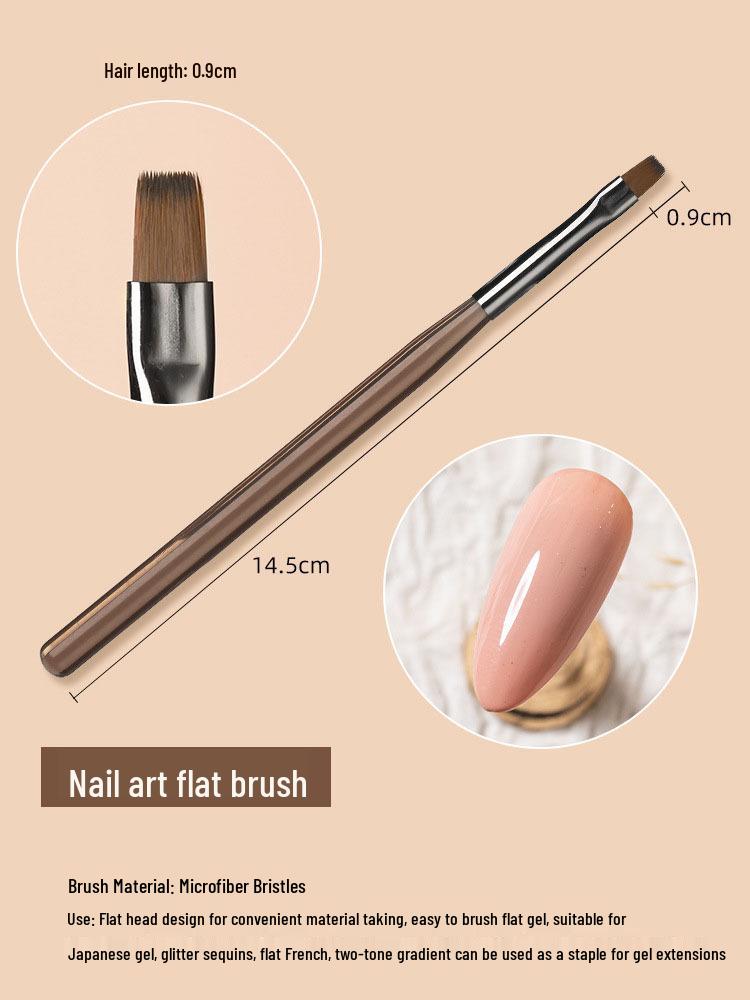 Japanese Coffee Color Acrylic Nail Art Brush Set: Light Therapy, French, and Sweeping Pens