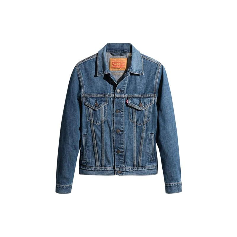 Levis Baumwolle Langarm Button-Down Jeansjacke Unisex Jacken Blau 85248-0019