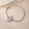 Teamer Je Star of David Toggle Bracelet for Women Men Stainless Steel Paper Clip Chain Gold Color Bracelet Amulet Jewelry