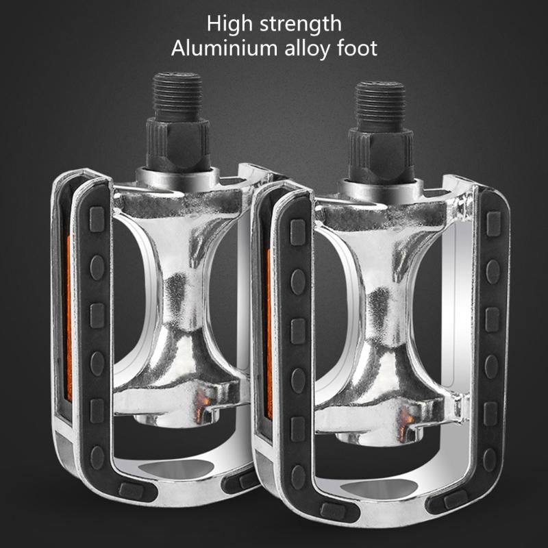 Aluminum Alloy Bicycles Pedals Nonslip Wide Flat Pedals Reflective Sheet Safety Cycling Platform Pedals for Road Bike