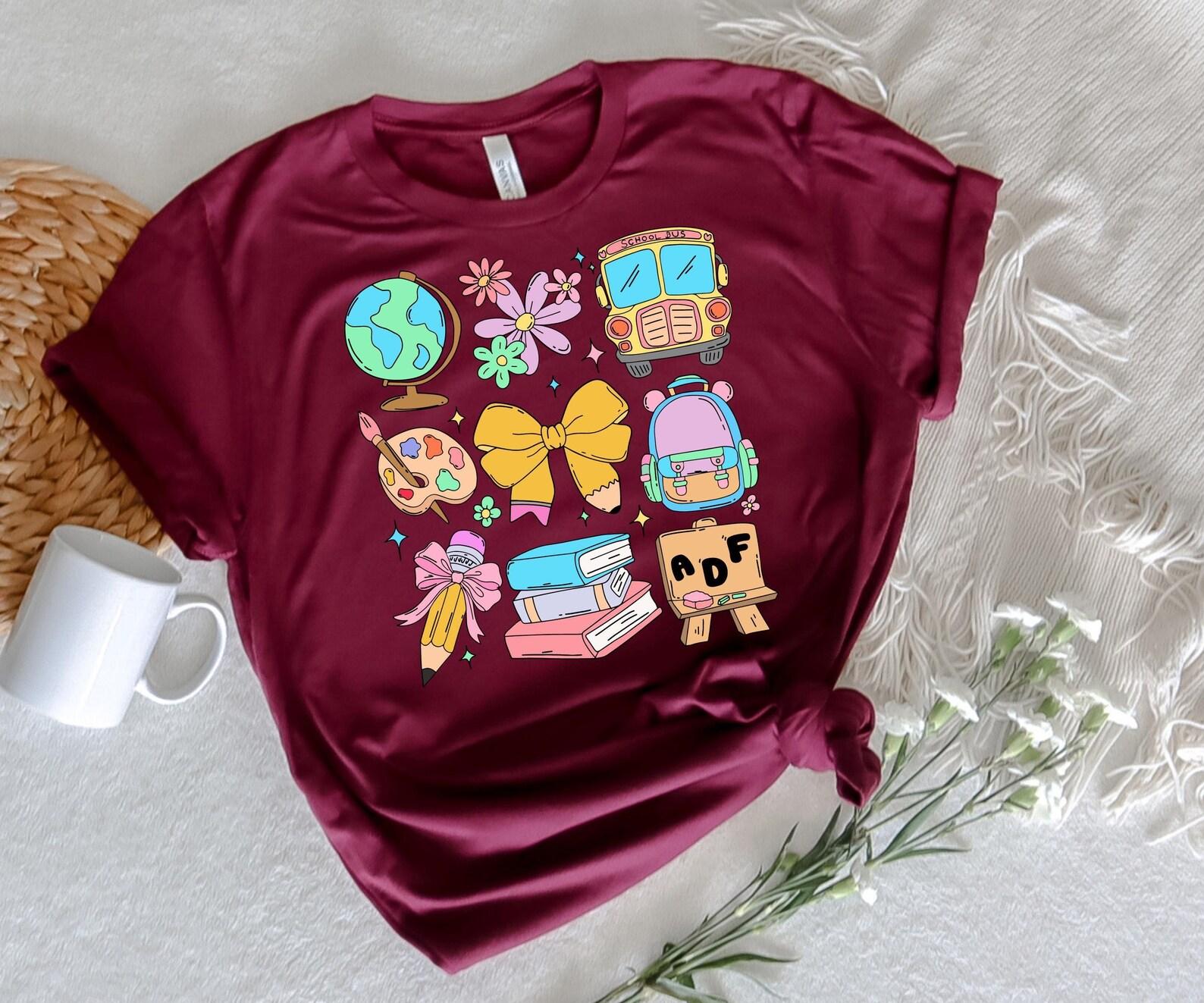 Cute Back To School Shirt, Girls School Shirt, First Day Of School Tee, School Shirt, Coquette Teacher Shirt, New Teacher Tee, Teacher Gift 100