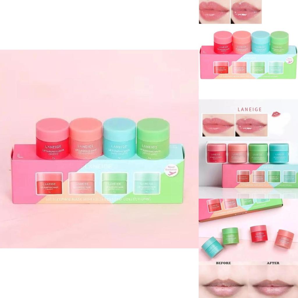 Nourishing Sleep Lip Mask Set Of Four With Moisturizing Hydration For Day And Night Care